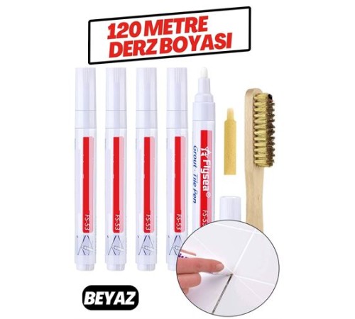 Derz Arası 120 Metre Boyama Rötüş Kalemi BEYAZ Derz Arası 120 Metre Boyama Rötüş Kalemi BEYAZ