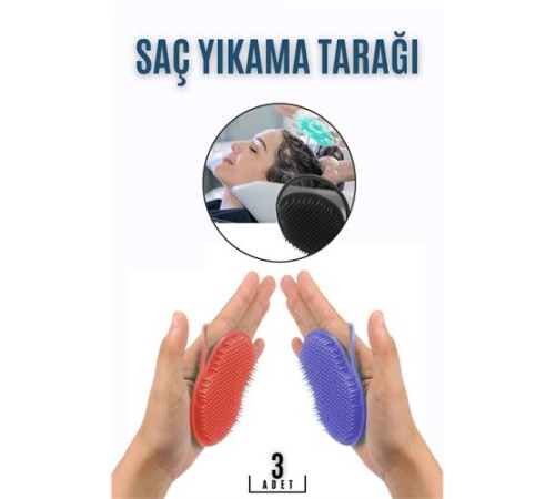 Saç Yıkama Tarağı Avuçiçi 3 LÜ SET Belgiqa Design Saç Yıkama Tarağı Avuçiçi 3 LÜ SET Belgiqa Design