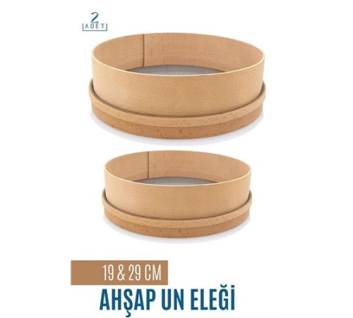 Ahşap Un Eleği 19 ve 29 CM 2 li Set Ahşap Un Eleği 19 ve 29 CM 2 li Set