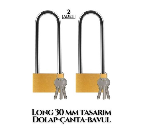 Long 30 mm Dolap Çanta Bavul Kilidi 2 ADET Long 30 mm Dolap Çanta Bavul Kilidi 2 ADET