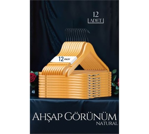 Natural Ahşap Görünüm 12 li Askı Seti Schönbuch Design Natural Ahşap Görünüm 12 li Askı Seti Schönbuch Design