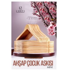 Mini Ahşap Çocuk Elbise Askısı 12 ADET