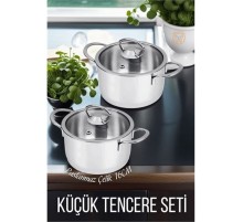 2 li Paslanmaz Çelik Tencere Seti 16 cm
