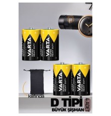 D Tip Büyük Şişman 4 lü Pil Seti Varta