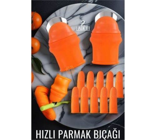 Hızlı Parmak Bıçağı Başparmak Sebze Kesici 2 li set Hızlı Parmak Bıçağı Başparmak Sebze Kesici 2 li set