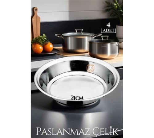 21 cm 4 LÜ Tabak Seti Paslanmaz Çelik B.Caprio Design 21 cm 4 LÜ Tabak Seti Paslanmaz Çelik B.Caprio Design