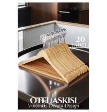Otel Tip Askı 20 li Set Ahşap Vincentis Devoto Design
