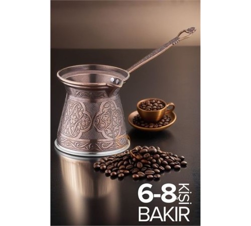 6-8 Kişilik XL Bakır Cezve İndüksiyon Tabanlı 6-8 Kişilik XL Bakır Cezve İndüksiyon Tabanlı