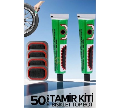 Lastik Yaması 50 li Set Bisiklet Top Bot Lastik Yaması 50 li Set Bisiklet Top Bot