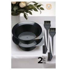 2 SET Saç Boyama Tabak Fırça Krepe Tarak Seti