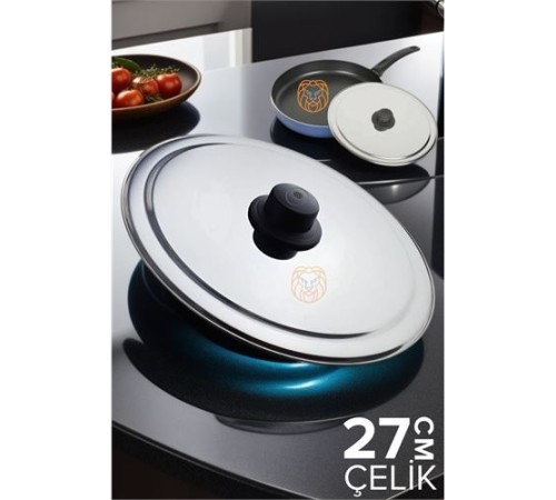 27 cm Kızartma Tavası Kapağı Çelik Żelazny Design 27 cm Kızartma Tavası Kapağı Çelik Żelazny Design