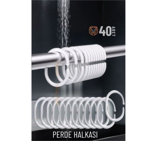Banyo Perde Halkaları 40 ADET Banyo Perde Halkaları 40 ADET