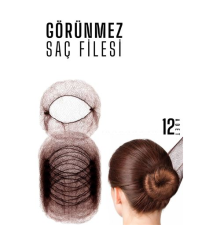KAHVE Saç Filesi Görünmez 12 ADET