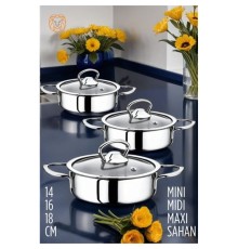 Sahan Tencere Mini Midi Maxi 3 lü SET