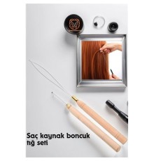 Saç Boncuk Uzatma Keratin Tığı Misina Seti