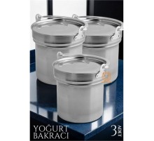 Paslanmaz Çelik  Yoğurt Bakracı 3 ADET 5 Lt