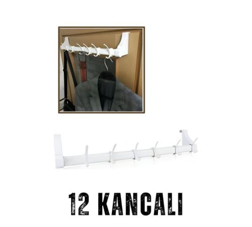 Kapı Arkası Askı 12 Kancalı Tüm Kapılara Uyumluluk Kapı Arkası Askı 12 Kancalı Tüm Kapılara Uyumluluk