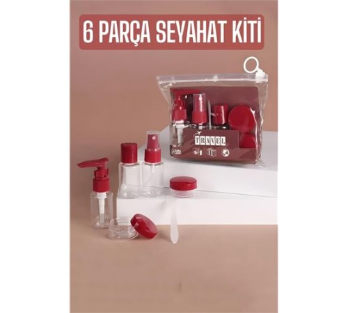 Seyahat Kiti Boş Şişe Seyahat Seti 6 Parça Seyahat Kiti Boş Şişe Seyahat Seti 6 Parça