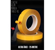 Çift Taraflı Yapıştırıcı Bant Ultra İnce 25 Metre
