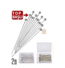Top Başlı İğne 2 Kutu 100 Adet Başörtü İğnesi Toplu İğne
