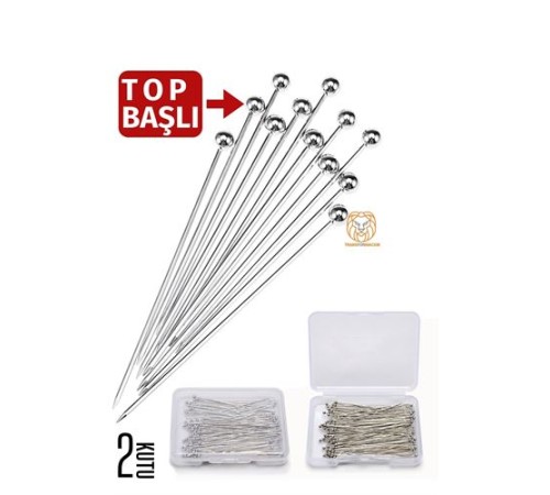 Top Başlı İğne 2 Kutu 100 Adet Başörtü İğnesi Toplu İğne Top Başlı İğne 2 Kutu 100 Adet Başörtü İğnesi Toplu İğne