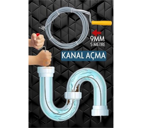 Profesyonel Kanal Açma Sprali Kanal Gider Tıkanık Açıcı 5 mt Profesyonel Kanal Açma Sprali Kanal Gider Tıkanık Açıcı 5 mt
