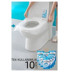Klozet Kapağı Kılıfı Hijyenik Seyahat Tek Kullanımlık Klozet WC Örtüsü 10 ADET