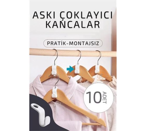 Askı Çoklayıcı Kanca 10 ADET Askı Çoklayıcı Kanca 10 ADET