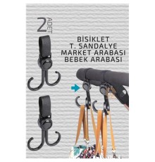 Bebek Arabası Askısı Market Arabası Bisiklet T.Sandalye Askısı 2 ADET