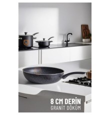 8 Cm Derin Wok Tava Granit Döküm L.Kinnaird