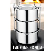 Sefer Tası Endüstriyel Yemek Kabı 430 Paslanmaz Çelik  XXL 20X10 CM