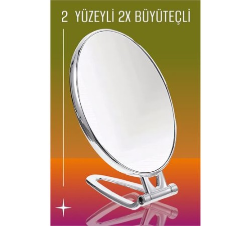 2X Büyüteçli 2 Taraflı Banyo Makyaj Aynası 2X Büyüteçli 2 Taraflı Banyo Makyaj Aynası