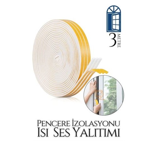 Pencere Ses Isı Yalıtım Sünger Bant 3 METRE