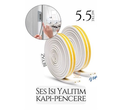 D Tip Kapı Pencere Ses Isı Yalıtım Bandı EPDM Kauçuk 5.5 Metre D Tip Kapı Pencere Ses Isı Yalıtım Bandı EPDM Kauçuk 5.5 Metre