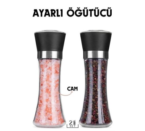 2 Li Baharat Tuz Öğütücü Set Dees Dickerhoof Design
