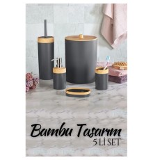 5 li Banyo Seti Bambu Design ANTRASİT