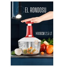 Pratik El Rondosu Üstten Basmalı 5 Bıçaklı 2.5 LİTRE 14X18CM