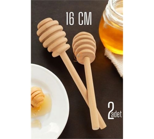 Bal Kaşığı Ahşap Uzun 16 CM Bal Damlatıcı Kaşık 2 ADET