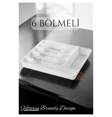 Çekmece İçi Kaşıklık Kepçelik 6 Gözlü BEYAZ