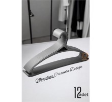 Tasarım Askı Seti 12 ADET Elbise Askısı M.Crisanta GRİ