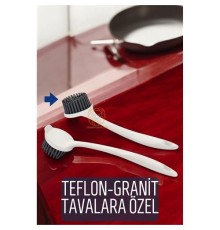 Teflon ve Granit Tava Tencere Fırçası Silikon Teflon Fırçası