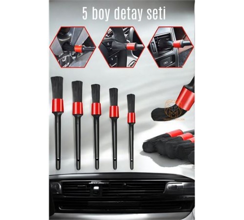 5 Boy Araç Detay Temizlik Fırça Seti Slalom Design 5 Boy Araç Detay Temizlik Fırça Seti Slalom Design