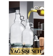Yağ Şişe Seti 4 Adet Mantar ve Tıpa F.Geronimo Design