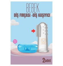Bebek Diş Fırçası Diş Kaşıyıcı Silikon Kutulu 2 li SET