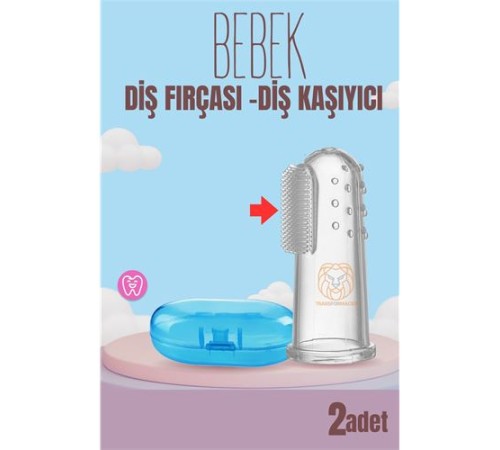 Bebek Diş Fırçası Diş Kaşıyıcı Silikon Kutulu 2 li SET Bebek Diş Fırçası Diş Kaşıyıcı Silikon Kutulu 2 li SET