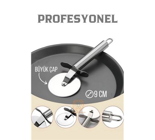 Profesyonel 9 cm Çelik Pizza Kesici Ignacio Design Profesyonel 9 cm Çelik Pizza Kesici Ignacio Design
