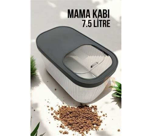 Kedi ve Köpek Mama Saklama Kabı Sürgülü Kapaklı 7.5 Litre Kedi ve Köpek Mama Saklama Kabı Sürgülü Kapaklı 7.5 Litre