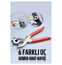 Kemer Delici Pense 6 Uçlu Saat Kayış Kemer Delme Pensesi