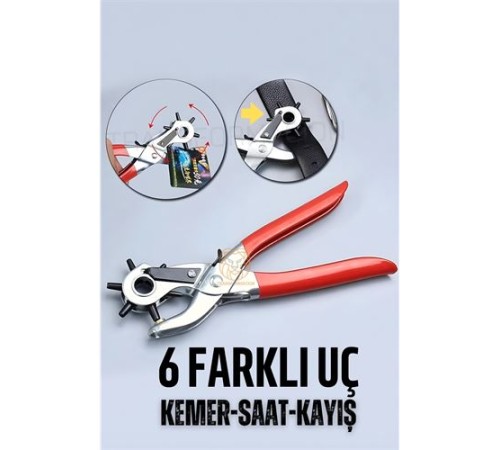 Kemer Delici Pense 6 Uçlu Saat Kayış Kemer Delme Pensesi Kemer Delici Pense 6 Uçlu Saat Kayış Kemer Delme Pensesi