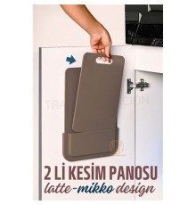 2 li Kesim Panosu Stantlı Yapışkanlı Kesim Tahtası LATTE Mikko Design